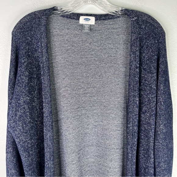 Old Navy Cardigan Sweater Women's‎ XL Lost At Sea Navy Blue Long Line Marled - Picture 4 of 10